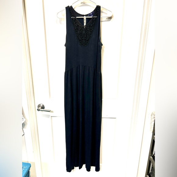 chinese dress ladies Lua Zigzag Pattern Crochet Open Back Maxi Dress